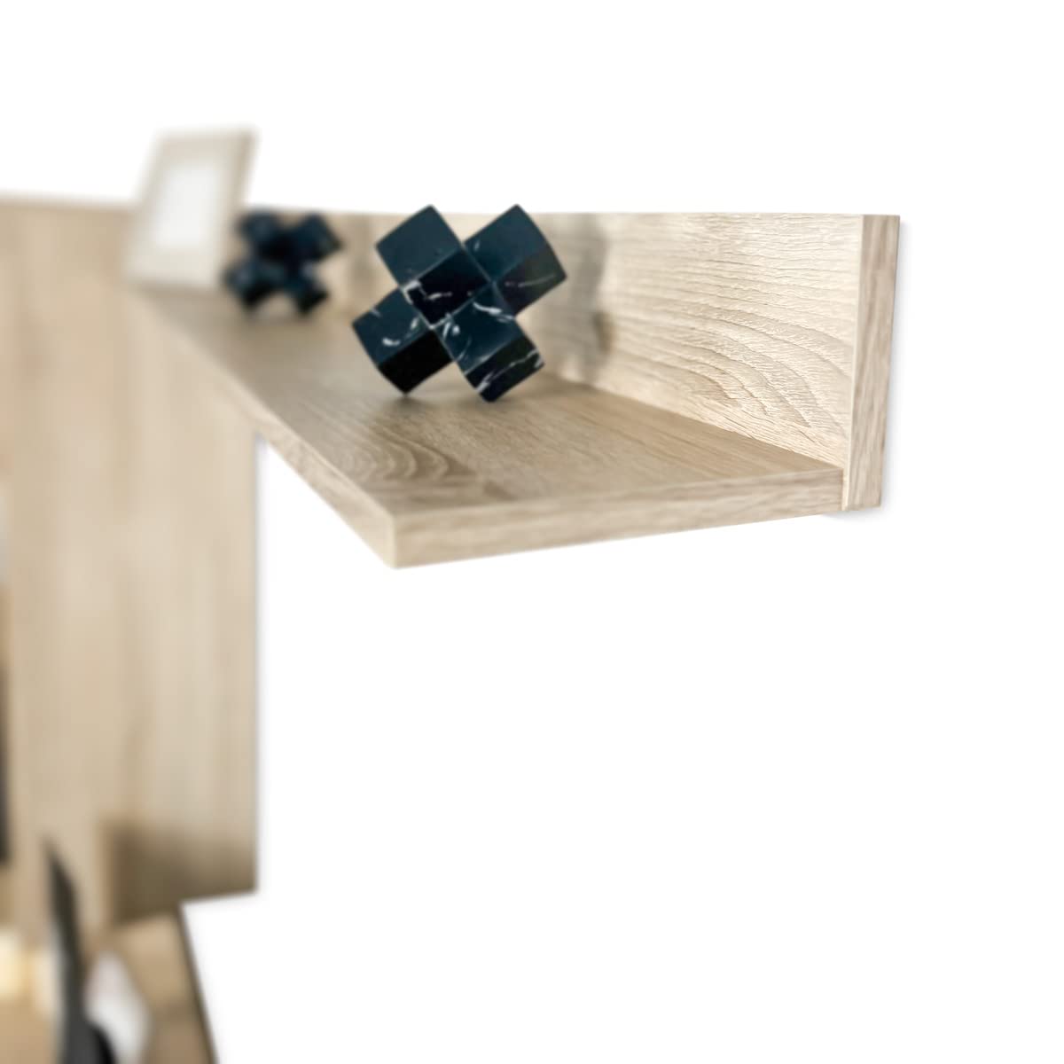 Homey - Mueble de Salón Moderno con Leds, Módulos de Comedor, Modelo Freim, Acabado en Cambria y Grafito, Medidas: 259 cm (Ancho) x 132,5 cm (Alto) 40 cm (Fondo)