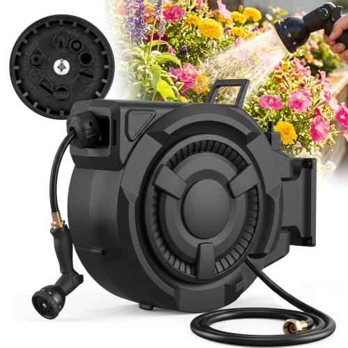 wikiwiki Retractable Garden Hose Reel, 1/2' x 100FT...