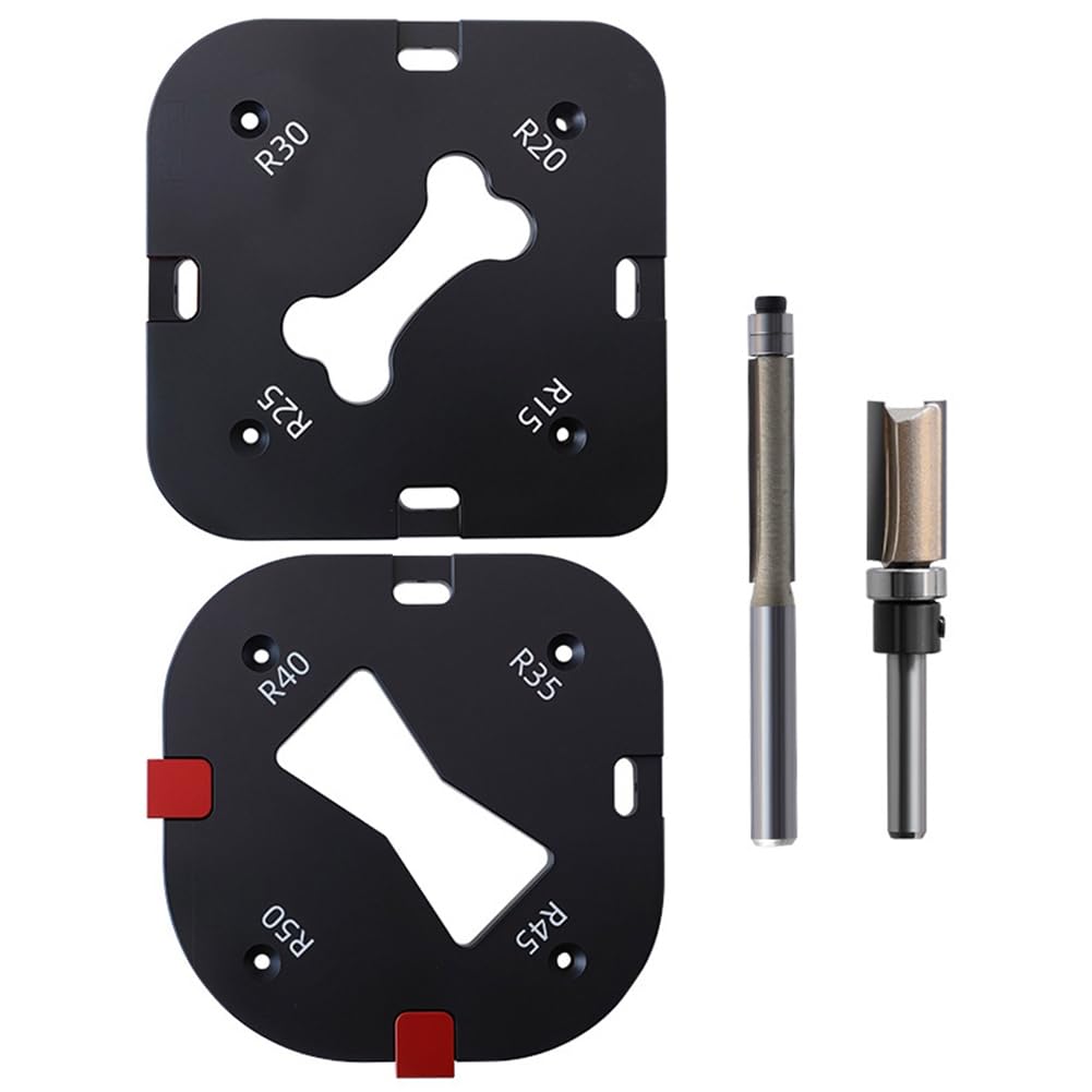 Taschenradius-Vorrichtung, Fräser-Schnittschablone, 4-in-1-R-Bogen-Fasenschablone, Form für Schnelles Schneiden Von Abgerundeten Ecken