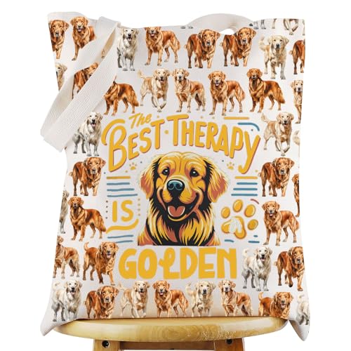 WZMPA Golden Retriever Tote Bag Puppy Lover Gift Dog Reusable