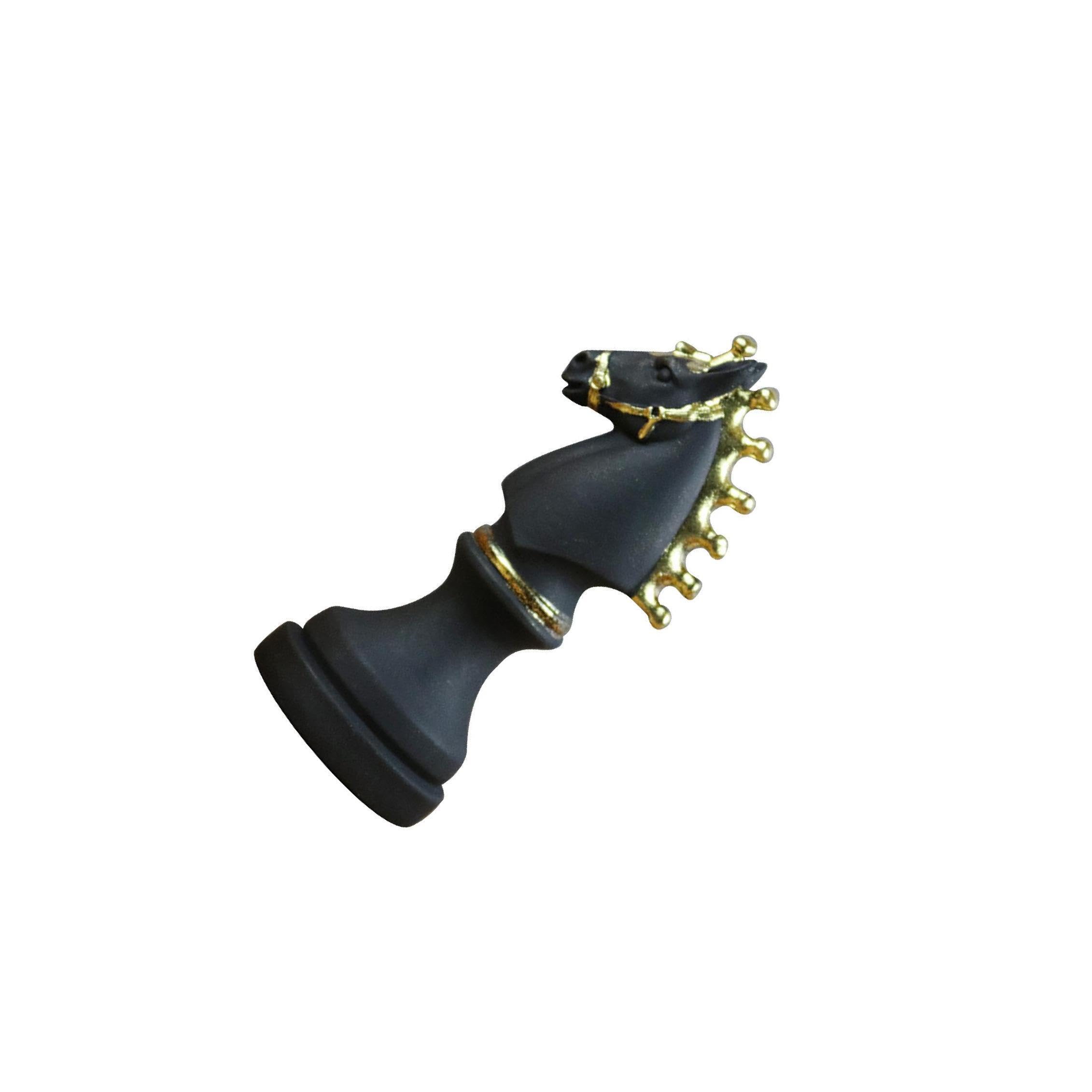 ALCXAZS Distinguished Chess Pieces Statue Retro Chess Pieces Statue Resin for Creative Gift Stunning Present Celebrations Chessmen Sculpture With Gold Color, Black, Horse Shape