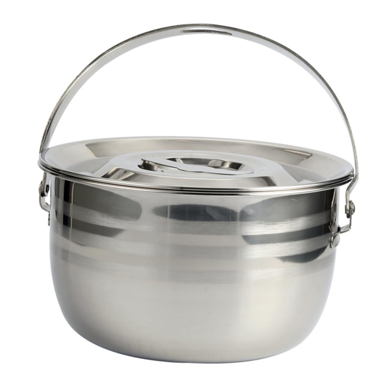 IMIKEYA Camping Pot for Fire Large Capacity Soup Pot Non-Stick Easy Clean Stainless Steel