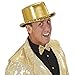 Top Gold Lame withSequin Trim Felt Top Hats Caps & Headwear for Fancy Dress Costumes Accessory