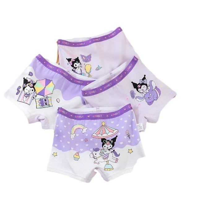 Image of Kids Girls Long Panties Barbie Design Assorted Color Pack of 4 (6 to 8 years)