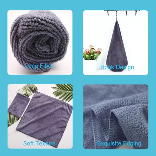 Image of Microfiber Dish Cloth Kitchen Cleaning Rags Car Wash Drying Towel Rags High Absorbent Lint Free Streak Free 12 inch x 12 inch 12 Pack (Grey)