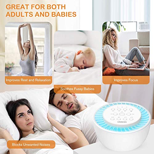 Vanzon by ONSON White Noise Machine-Sound Machine for Sleeping & Relaxation,with Baby Soothing Night Light,36 High Fidelity Nature Sounds,Sleep Sound Therapy for Home,Office,Travel,Kids and Adults