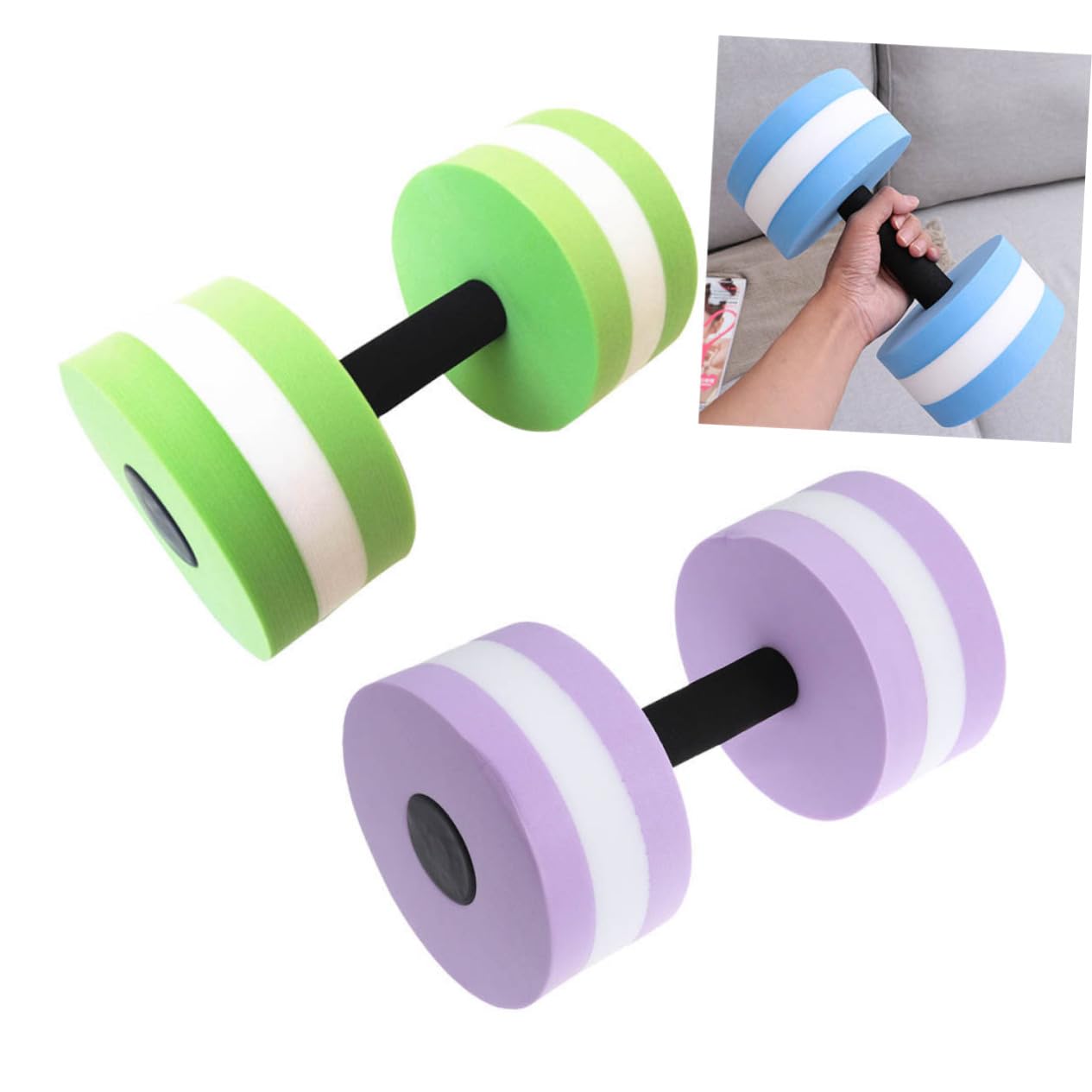 GOOHOCHY Foam Water Floating Dumbbells Pool Aerobics Weights for Water Fitness Exercise