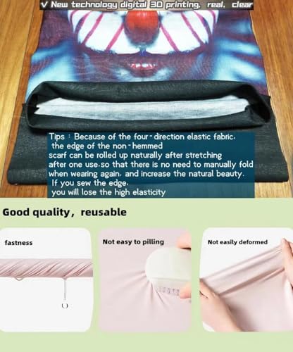 Image of Neck Gaiters,Sun UV Protection Seamless Skull Bandanas,Gator Joker Face Cover Scarf Mask for Men Women outdoor sports