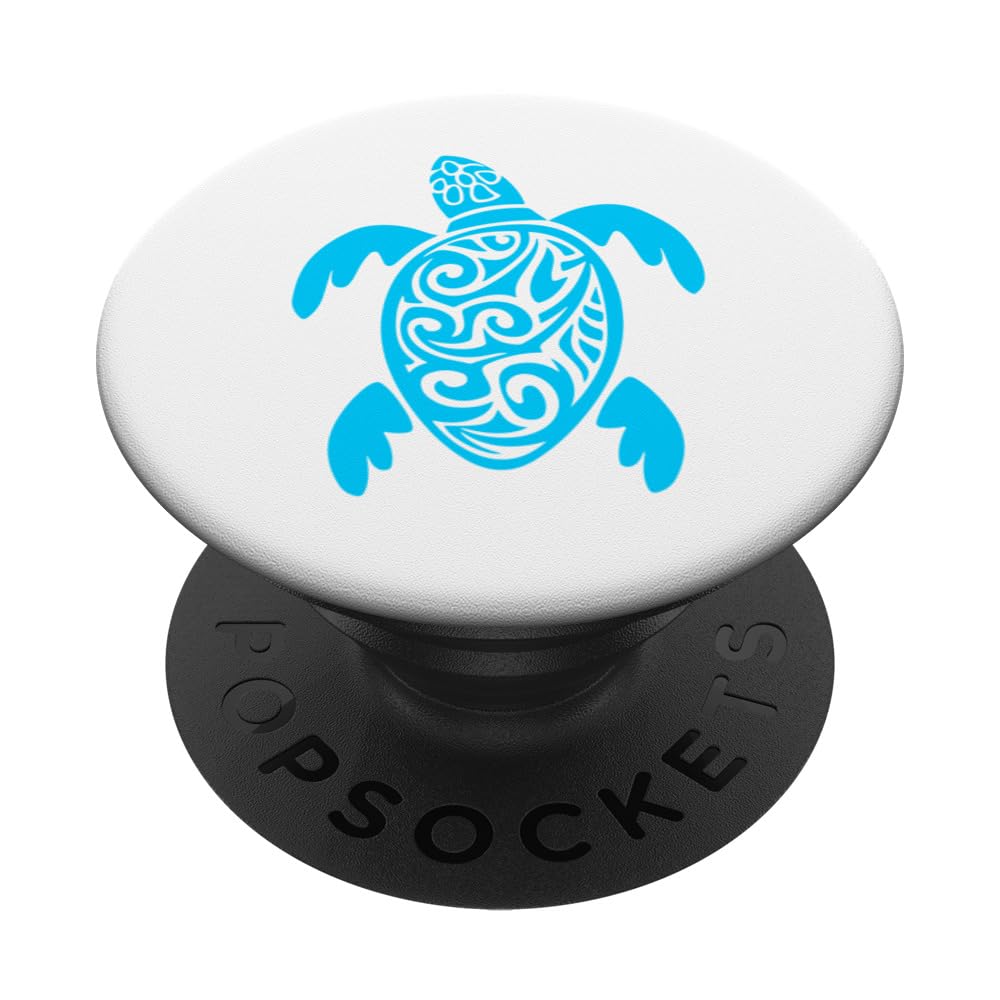 Sea Turtle Family Vacation Summe PopSockets Swappable PopGrip, Black