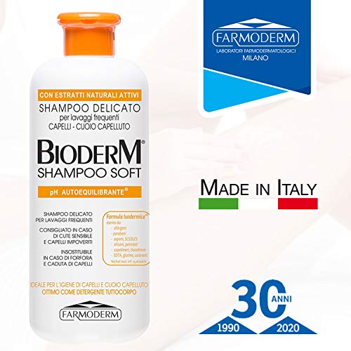BioDerm Soft Shampoo 1000 ml – sanft für empfindliche Kopfhaut und erschöpftes Haar – Anti-Schuppen – lindert Juckreiz und seborrhoische Dermatitis