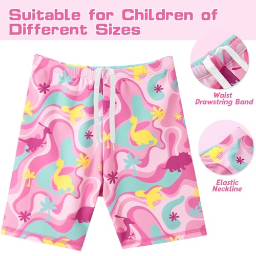 Image of WAWSAM 2 Pieces Girls Rash Guard Toddler Swimsuit Girl Swimsuit Short Sleeve Bathing Suit for 3-6 Years