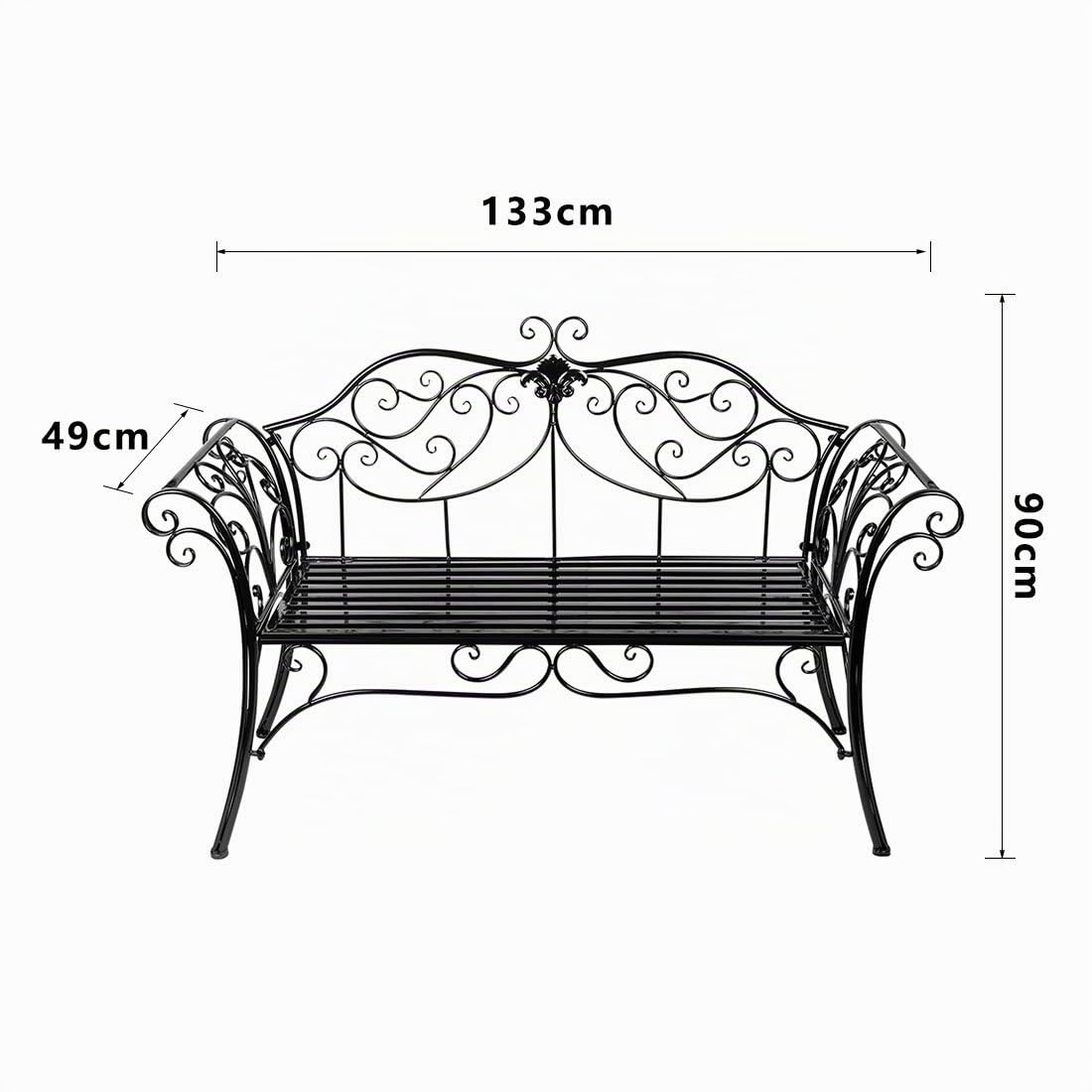 Banc Jardin Banquette en Fer forgé 133 * 49 * 90cm