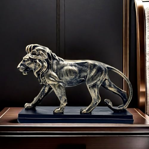 Estatua de León de Resina de 10 Pulgadas para Decoración