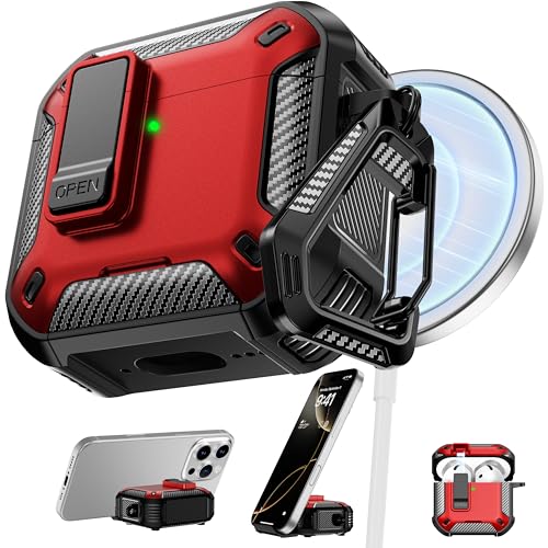 Image of RFUNGUANGO for AirPods 5 /4 Case (2026 /2024) with Lock, Red
