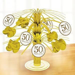 amscan 9902220 Centrepiece Goud 50e Fontein Folie Centerpiece-1 Pc