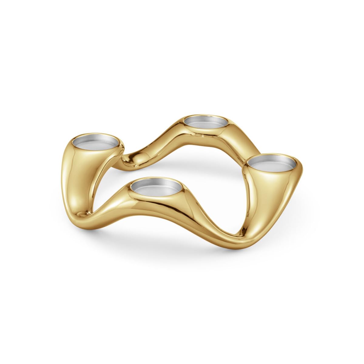 Georg Jensen Cobra Round Candleholder, Gold