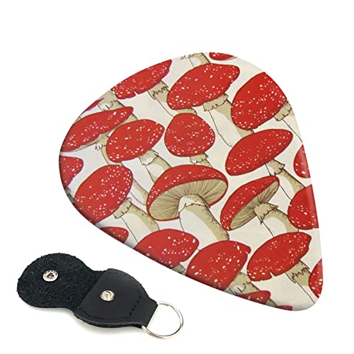 Ensemble de 6 médiators de guitare champignon rouge blanc pour guitare acoustique, guitare électrique, basse, ukulélé… - Les Beatles, Paul McCartney, John Lennon, RIngo Starr, George Harrison Ensemble de 6 médiators de guitare champignon rouge blanc pour guitare acoustique, guitare électrique, basse, ukulélé…
