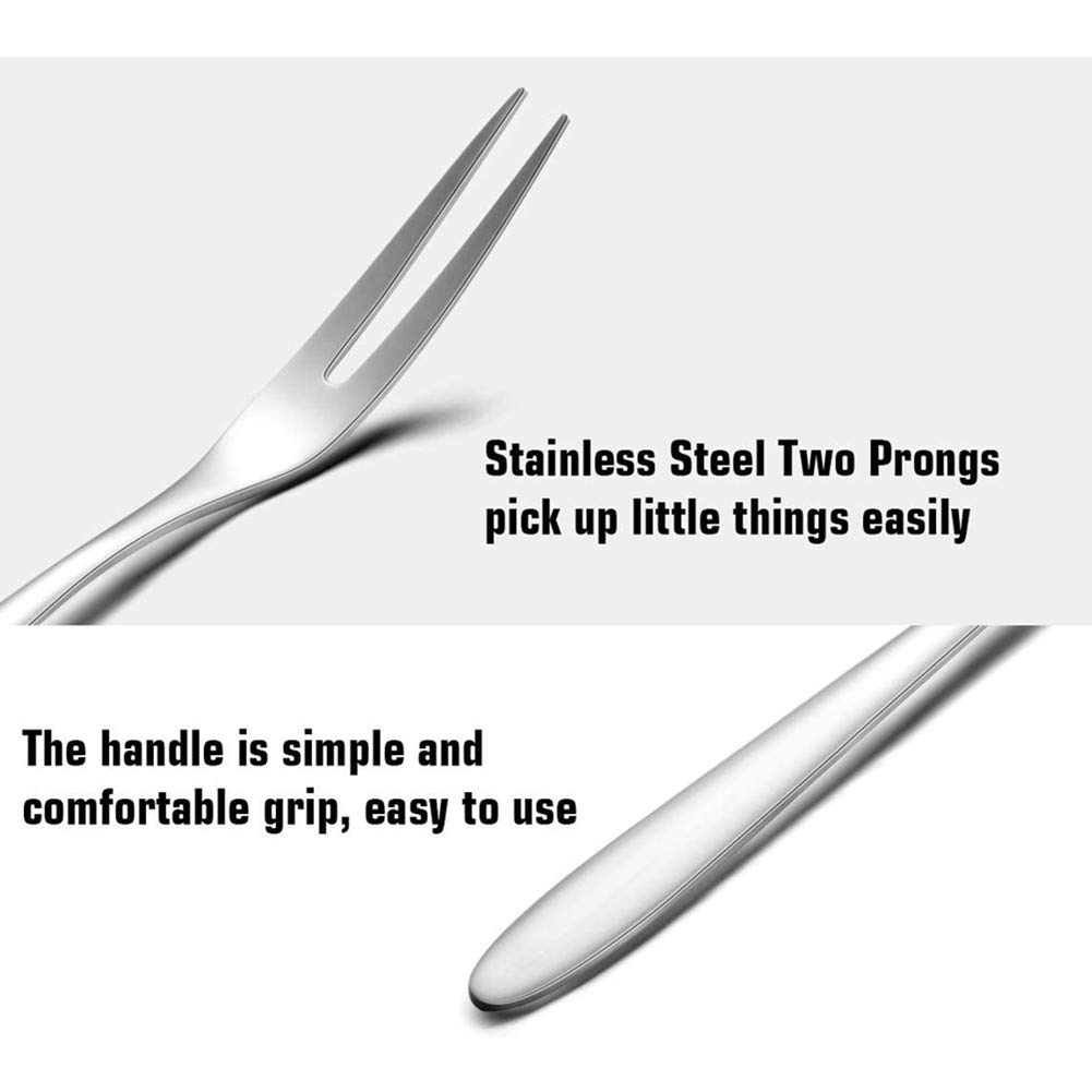 30 Pack Appetizer Dessert Forks, Stainless Steel Mini Salad Fruit Tasting Forks, 5.1inch Cocktail Forks Set for Birthday Party Wedding Restaurant — Amazon image 5