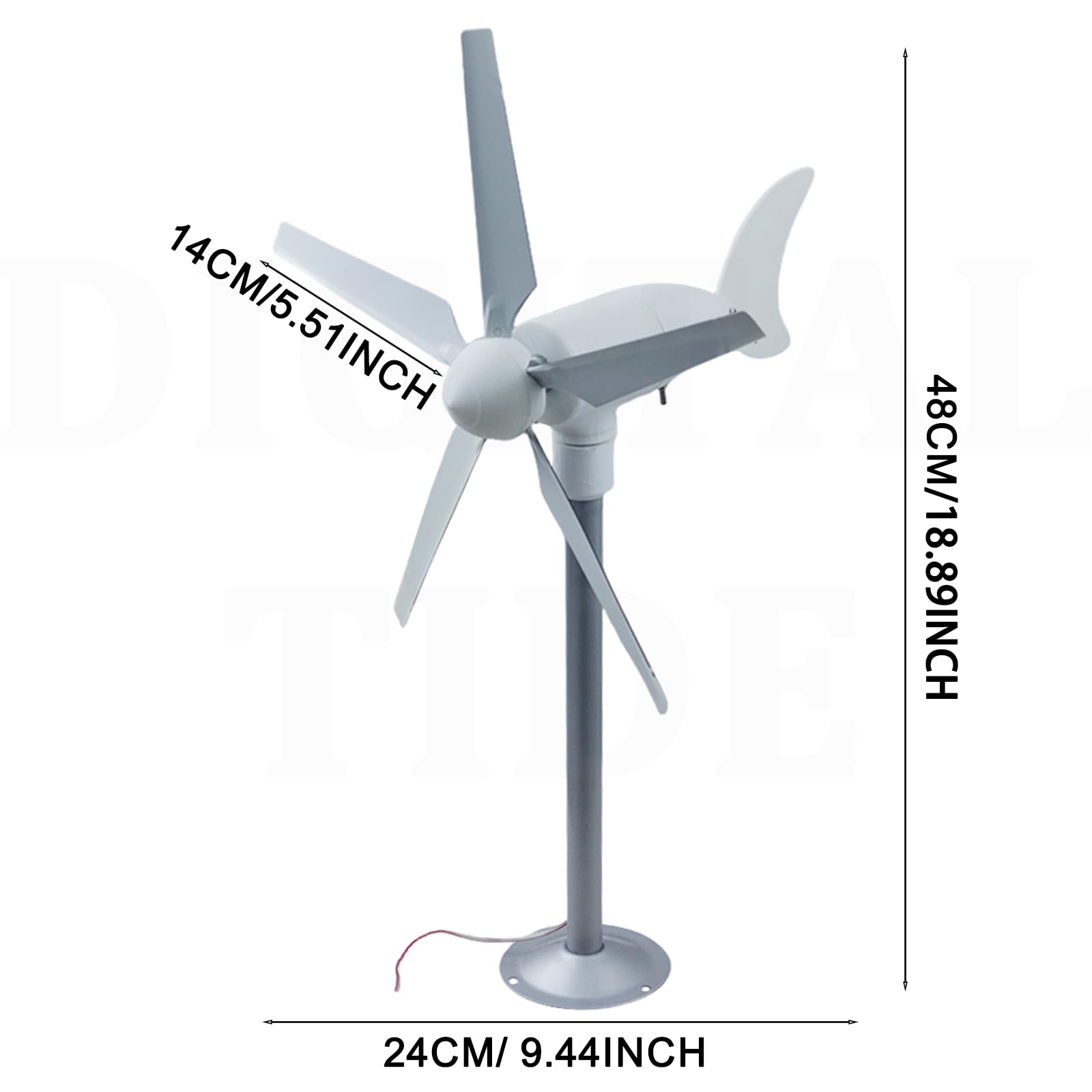 Mini generador de turbina eólica de 5 cuchillas, kit de bricolaje de energía eólica de imán permanente trifásico, generador sin escobillas, molino de viento al aire libre, turbina de viento pequeña