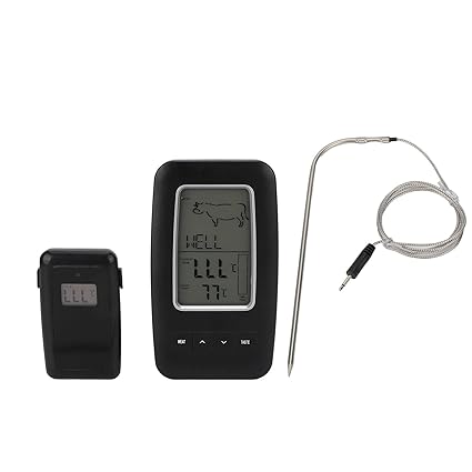 EXCLUZO BBQ Thermometer, Food Thermometer Wear Resistant 8 Temperature Options with Probe for Kitchen for Outdoor