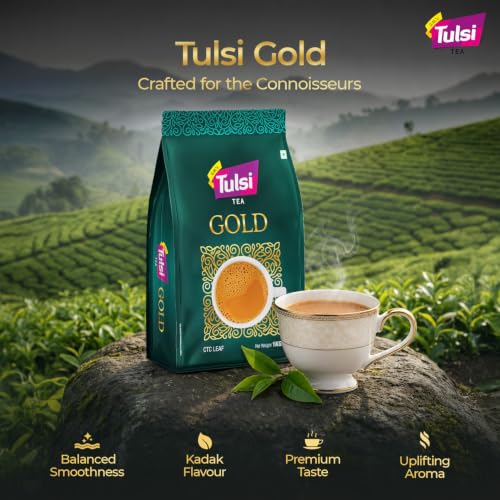 Image of Tulsi Gold Tea CTC Leaf 1KG (Pack of 2)|Pure Assam CTC Leaf