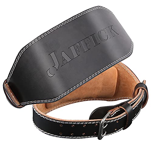 Jaffick Genuine Leather Weight Lifting Belt for Men Gym Weight Belt Lumbar Back Support Powerlifting Weightlifting Heavy Duty Workout Training Strength Training Equipment
