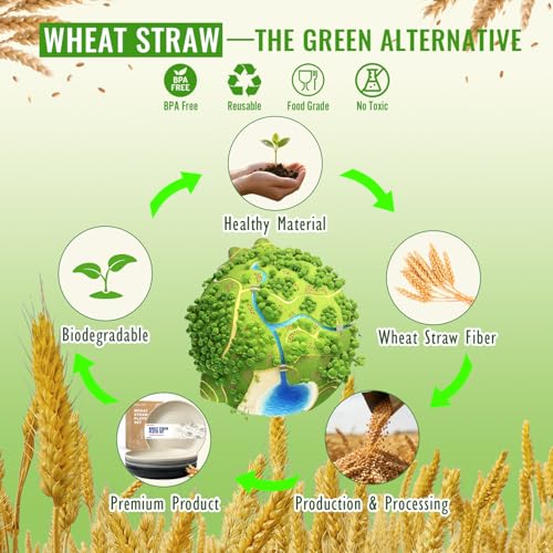 Image of 11In Wheat Straw Camping Plates,Unbreakable Microwave Safe Plates
