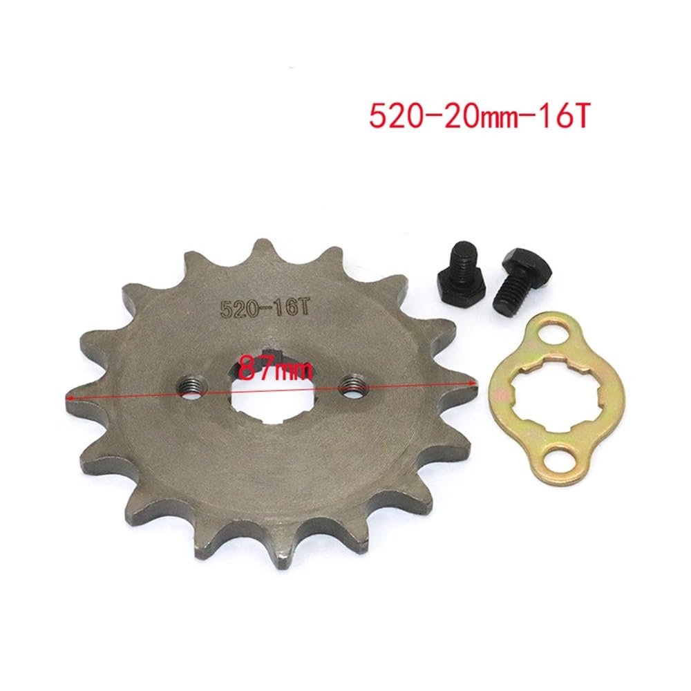 520 20 mm vorderes Motorritzel passend for Ho Lifan ZongS ATV Quad Dirt Pit Bike Buggy Motorrad(520-20mm-18T)