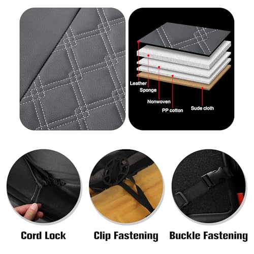 Image of YGL Luxury PU Leather Car Seat Covers Front Set, Non-Slip Seat Cover Protectors, Universal Fit for Cars, Trucks, SUVs, Vans, Pickups, Airbag Compatible, Seat Covers for Car Interior (Gray)