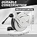 Tool Daily Retractable Pressure Washer Hose Reel 60 FT x 1/4”, Heavy Duty Power Washer Hose Reel 3600 PSI, Auto-Rewinding, Wall/Floor Mounted