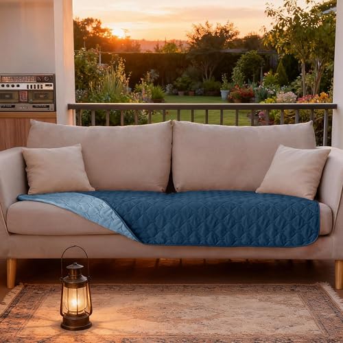 Image of gogobunny 100% Double-Sided Waterproof Dog Bed Cover Pet Blanket Sofa Couch Furniture Protector for Puppy Large Dog Cat, Reversible (30x70 Inch (Pack of 1), Dark Blue /Light Blue)