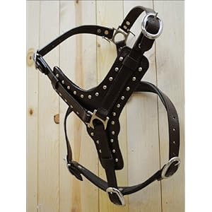 Brown Large HILASON Genuine Leather Dog Harness with Leash Brown Large | Dog Harness | Dog Leash | Leather Dog Leash | Dog Walking Harness | Dog Harness with Leash | Dog Leash Harness