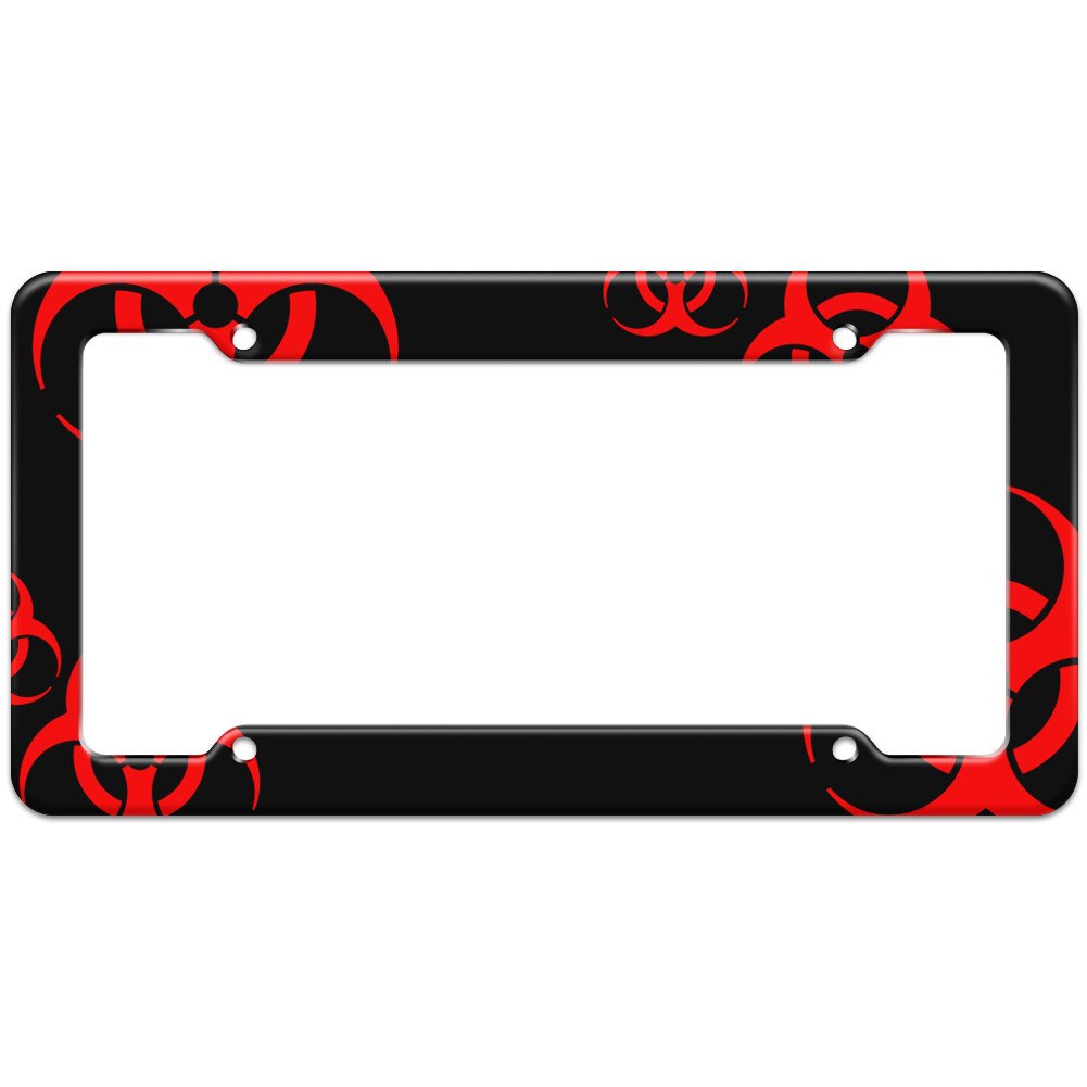 Graphics and More Blank Zombie Biohazard Red Pattern License Plate Frame