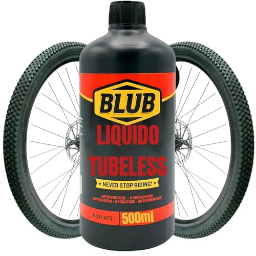 BLUB liquido tubeless MTB 500ml | Liquido Antipinchazos Bicicleta | Sellador Repara Pinchazos Bicicleta | Kit Reparacion Neumaticos, Parches Bici | Gel Antipinchazos para Jeringa Tubeless