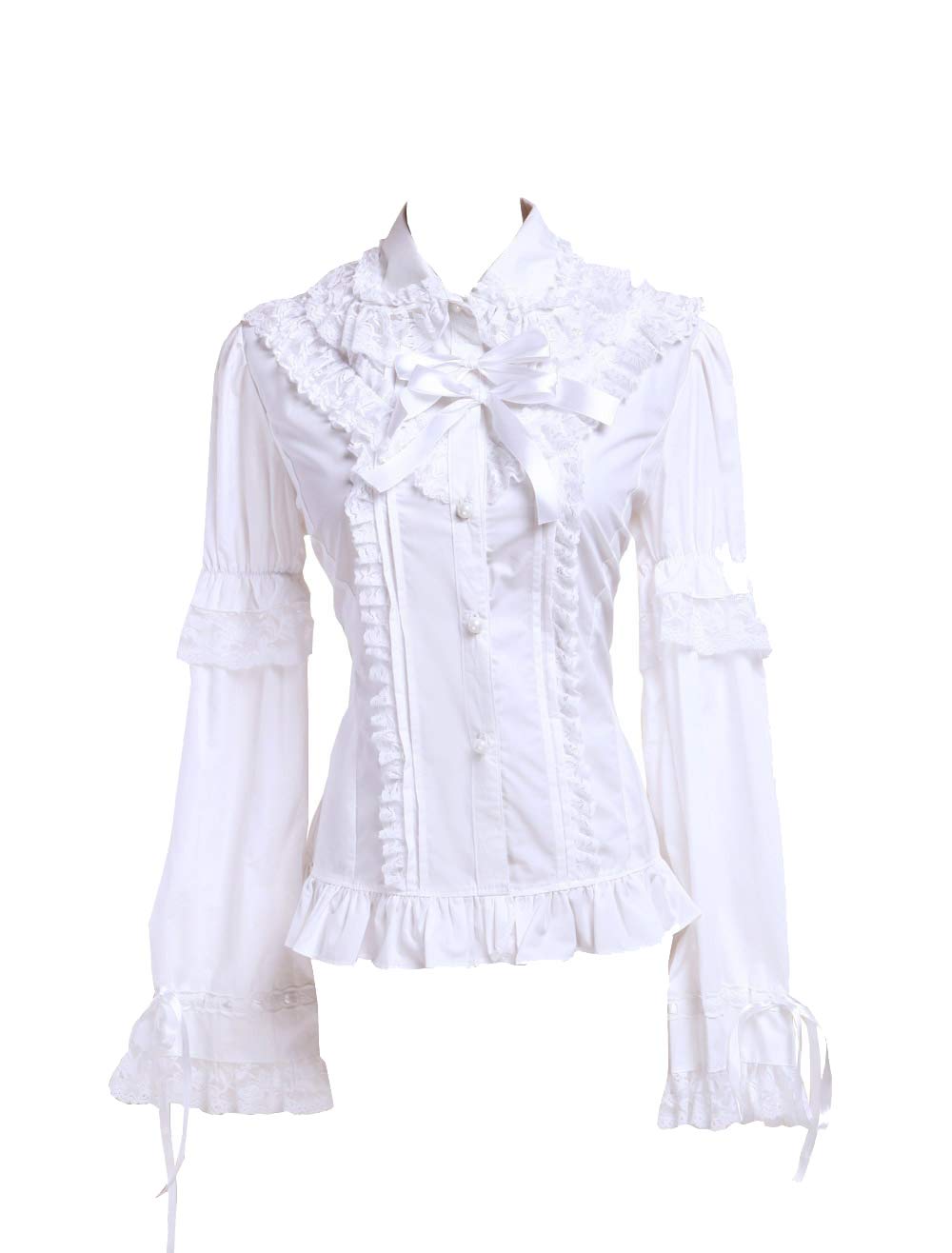 Antaina White Cotton Ruffle Lace Vintage Victorian Sweet Lolita - Main Image