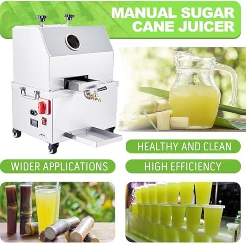 Commercial Electric Sugarcane Juicer Machine - Stainless Steel Press Extractor For Home, Booth & Restaurant Use