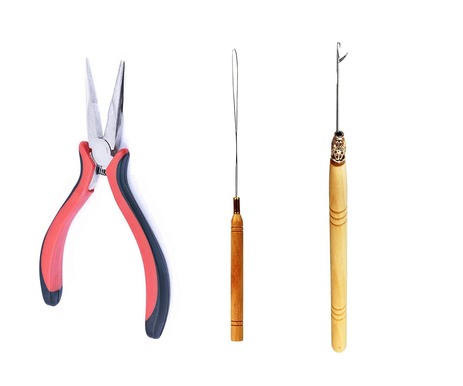 Abnitio Hair Hair Extensions Pliers Pulling Hook Bead Device Tool Kits Set-image-24