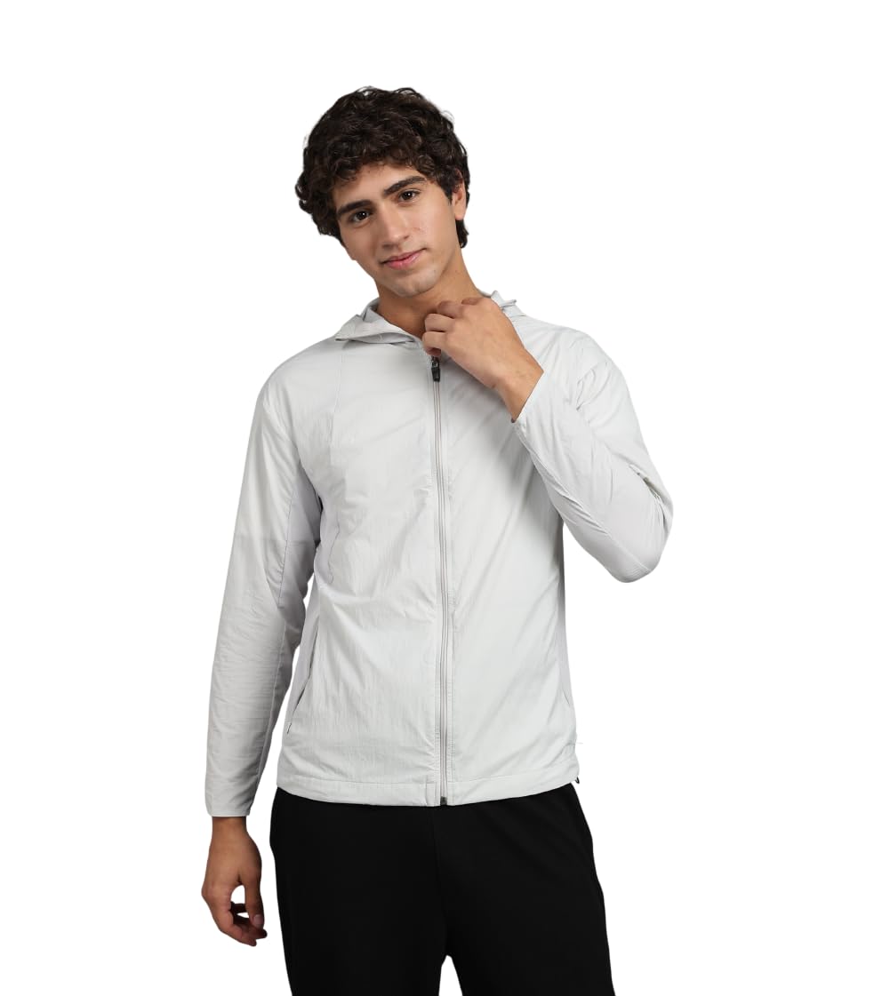 BLUE TYGA Air Pro Sunscreen Jacket | UV Protection Hooded Jacket | 40 GSM Nylon, Breathable Mesh, Quick-Dry Summer Wear