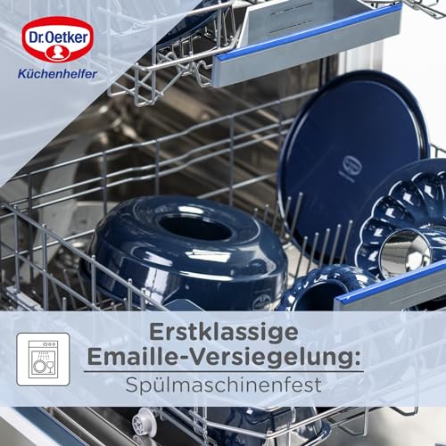 Dr. Oetker Kastenform 30 cm Back-Liebe Emaille – Schnitt- & kratzfeste Backform mit Emaille Beschichtung – 30er Kasten Brotbackform in Dunkelblau