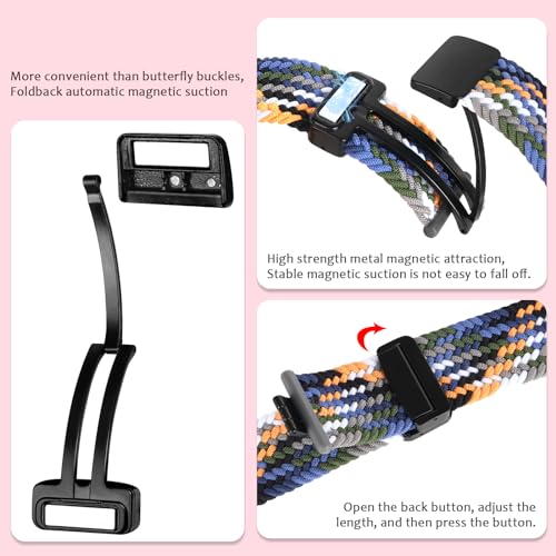 KUTEWEU Braided Strap for Xiaomi Redmi Watch 4 for Men Women Nylon Sport Elastic Sport Loop Band with Magnetic Clasp for Xiaomi Redmi Watch 4 - Image 3