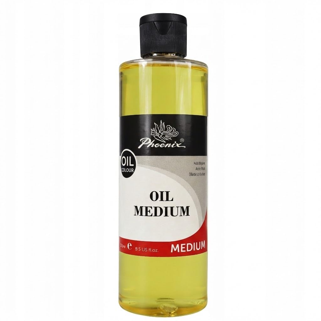 Generisch Olej lniany do farb olejnych Phoenix 250 ml – oczyszczony środek do malowania olejem lnianym – zwiększa połysk i przejrzystość – opóźnia suszenie – środek wiążący do lazury i malowania