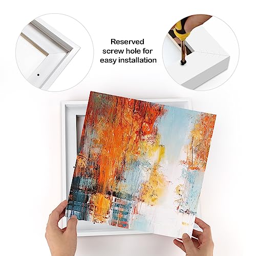 Image of Canvas Frame,10x10 Square Floating Painting Frames,0.9 inch Deep,White