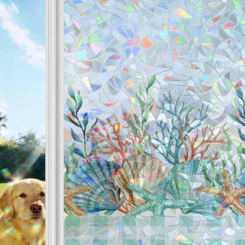 Vinilo decorativo para ventana con efecto arcoíris miniatura 1