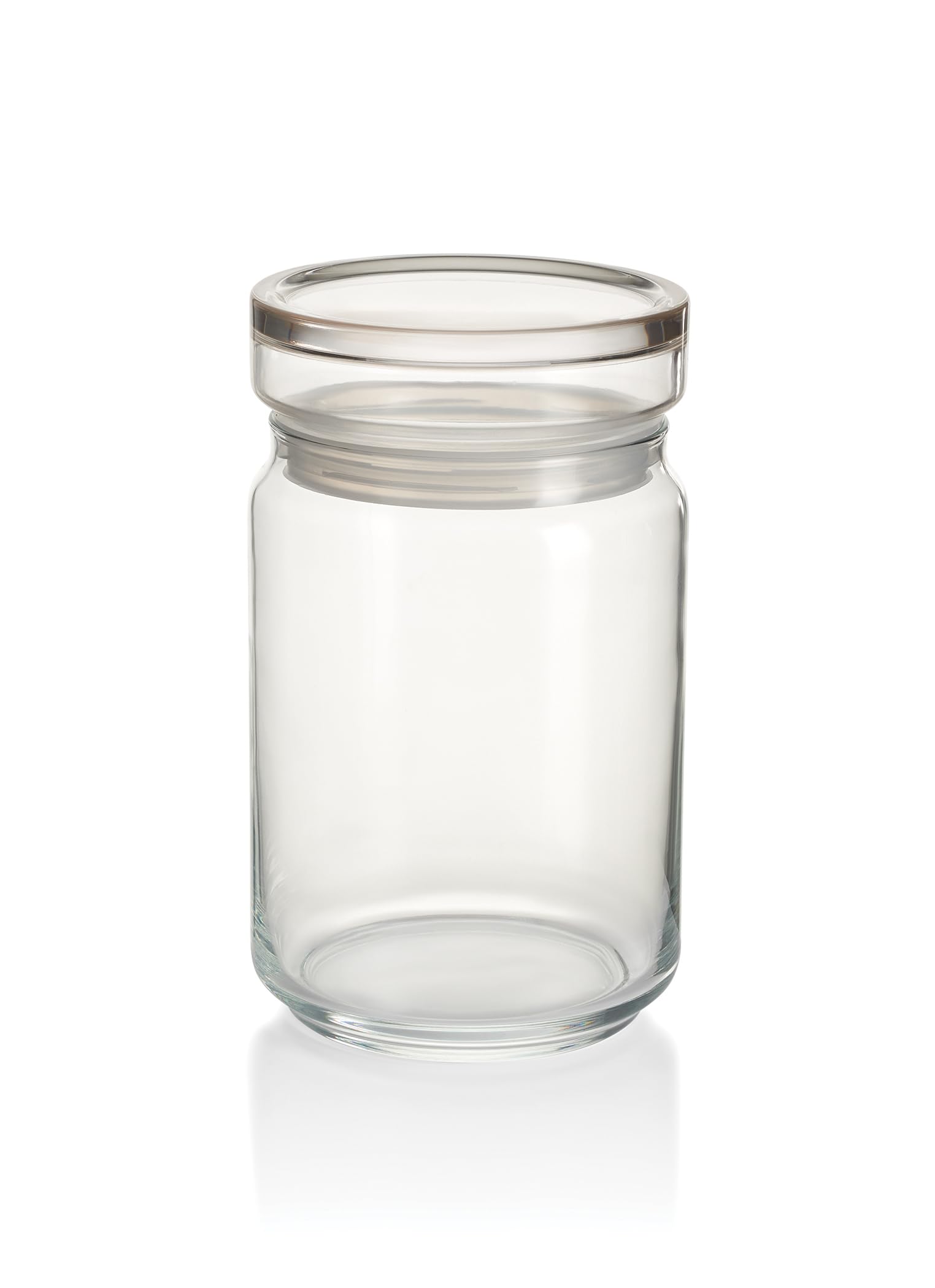 Comptoir de famille 1L Glass Jar with Lid - Stackable & Nestable Airtight, Durable Dry Food Storage - Dishwasher Safe