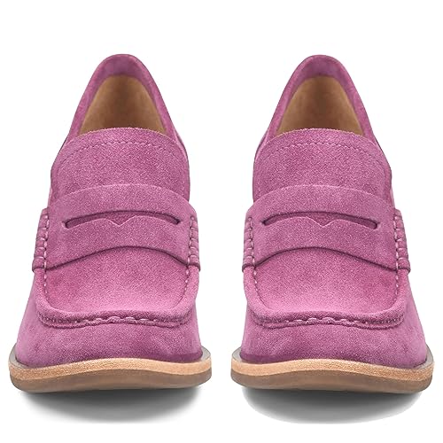 Image of MOOMMO Women Chunky Platform Loafers Pumps Round Closed Toe Slip On Penny Loafers Suede Block High Heels Oxford Shoes Formal Classic Thick Heel Dress Loafer Office Ladies Vintage Comfort 4-11 M US