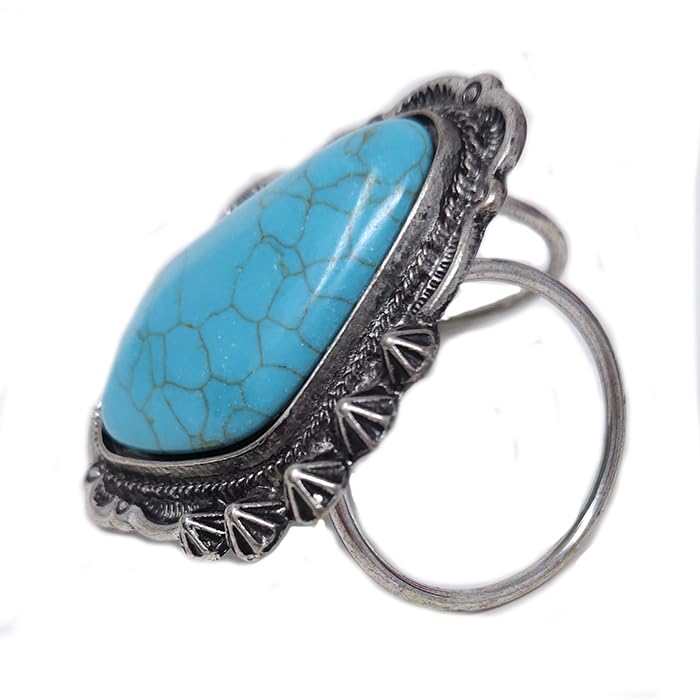 Western Concho Scarf Slide Western Ring 24MM Boho (Turquoise)3
