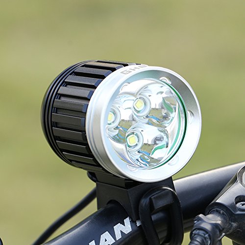 GHB Lampe VTT LED Puissante Lampe Vélo Eclairage Rechargeable Etanche 4000 LM 3 T6 CREE XM-L de 4 Mode de pour...