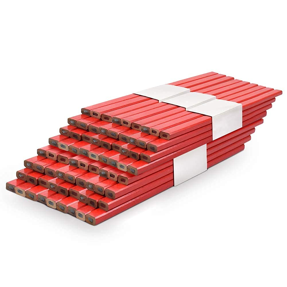 Crayons de Charpentier Professionnels, Lot de 72, 175mm, pour Marquage des Matériaux de Construction