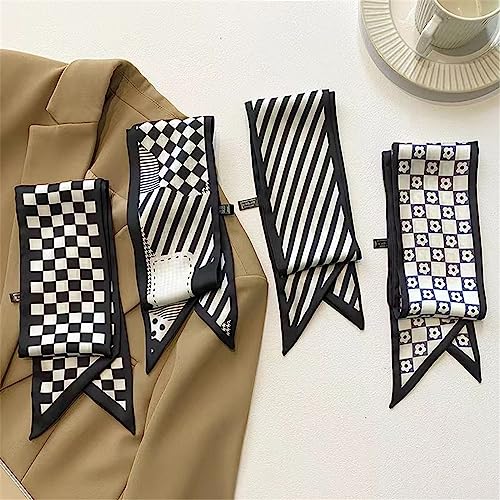 QTMY 4 Pack Purse Scarf for Bags Silk Head Scarf for Hair Handbag Women Scarfs Band Hair Neck Scarves Fashion Gifts,102