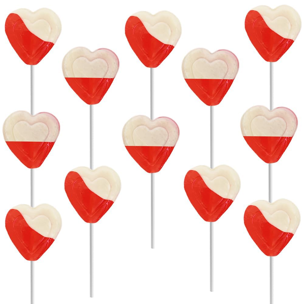 - Fruidles Strawberry & Cream Double Heart Lollipops, 1 Pound Double Heart Shaped Flavored, Individually Wrapped 18 Gram Lollipop